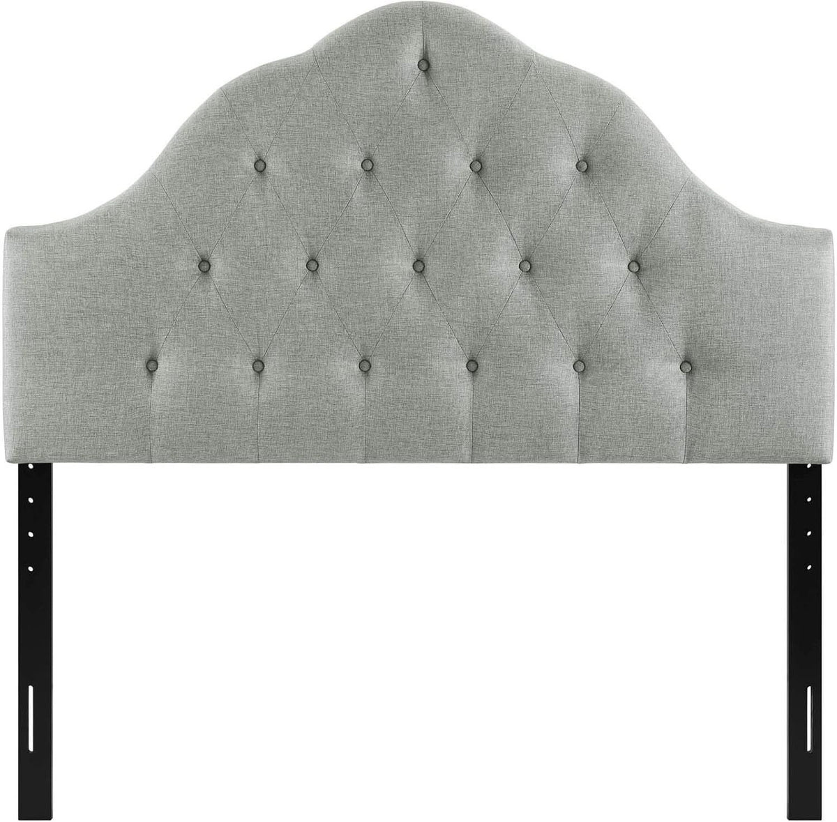 Tufted Linen Upholstered Queen Headboard with High Arch