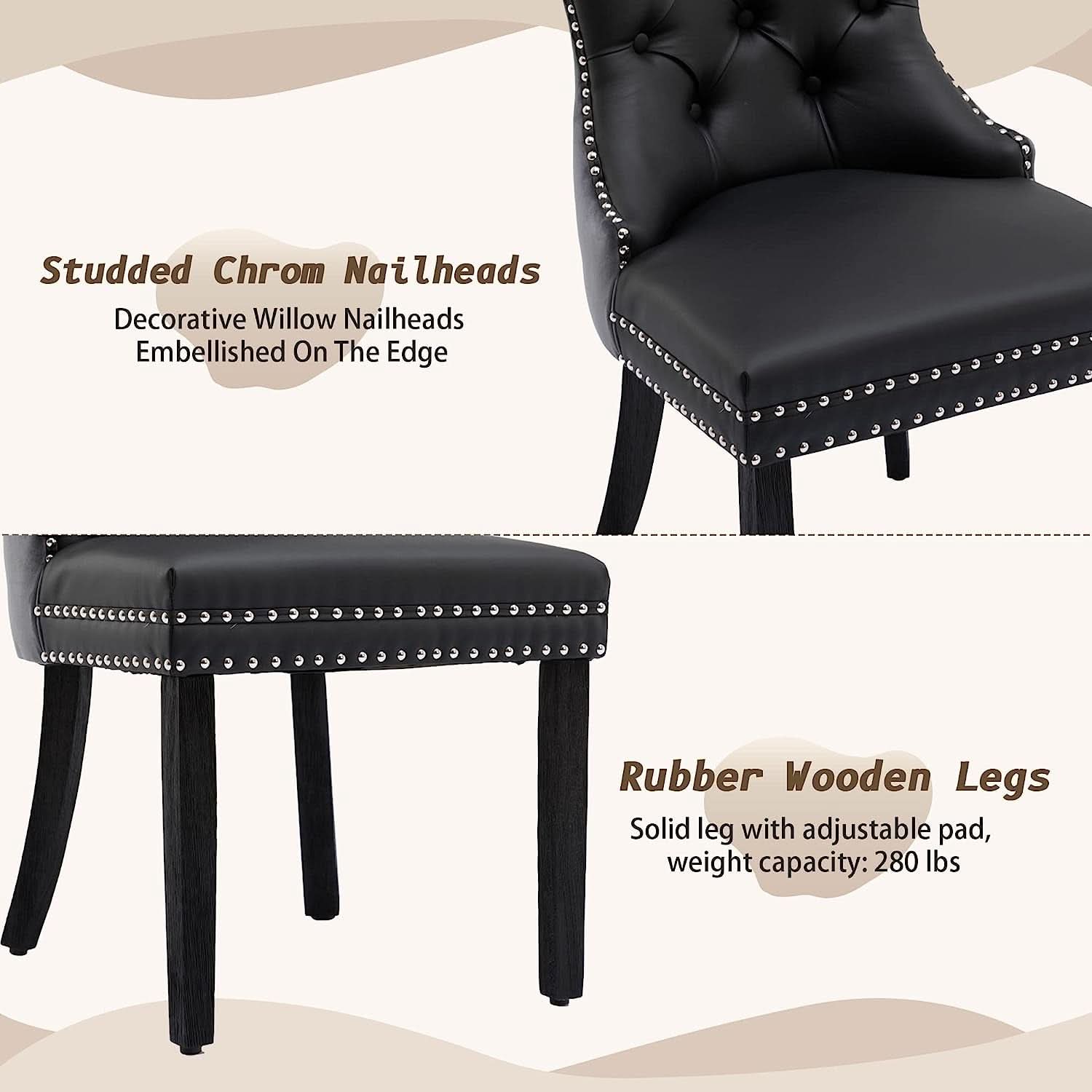 Tufted Velvet Dining Chairs Set of 4 With Acrylic Legs