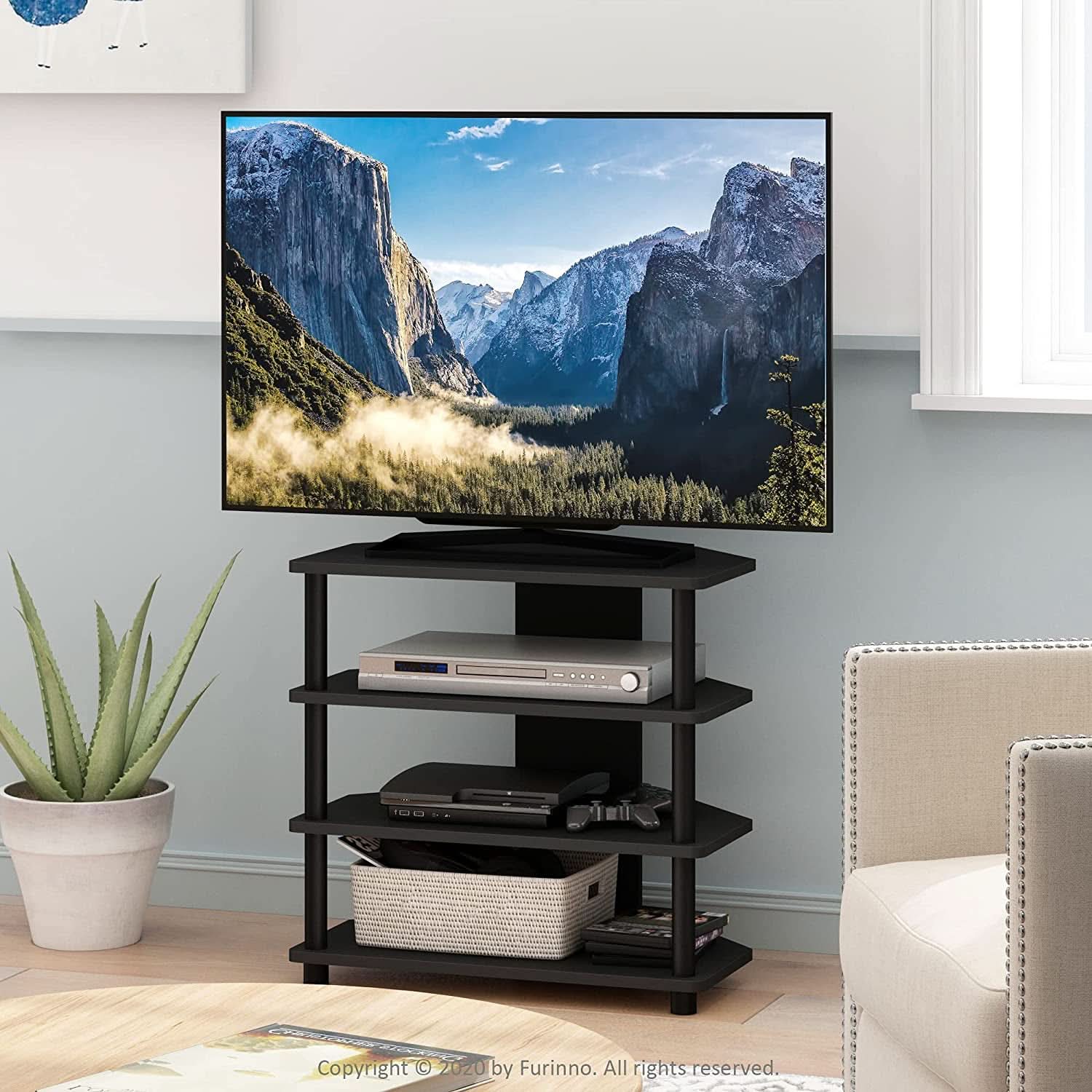 Turn-N-Tube 4-Tier Petite TV Stand Blackwood Easy Assembly