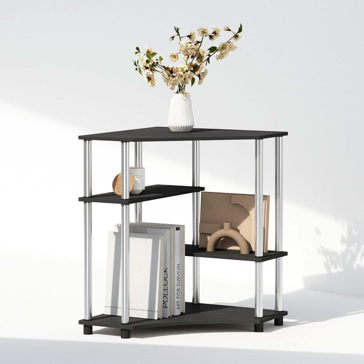 Turn N Tube Corner Shelf Americano Display Rack Bookshelf