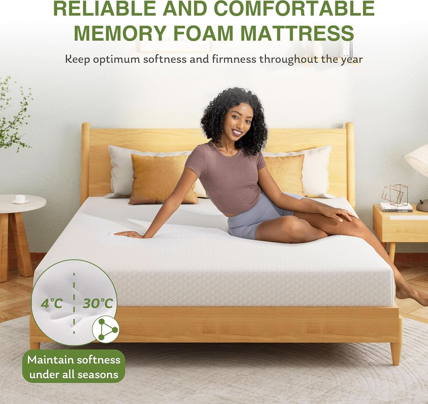Twin 6 Inch Memory Foam Mattress Certipur US Certified