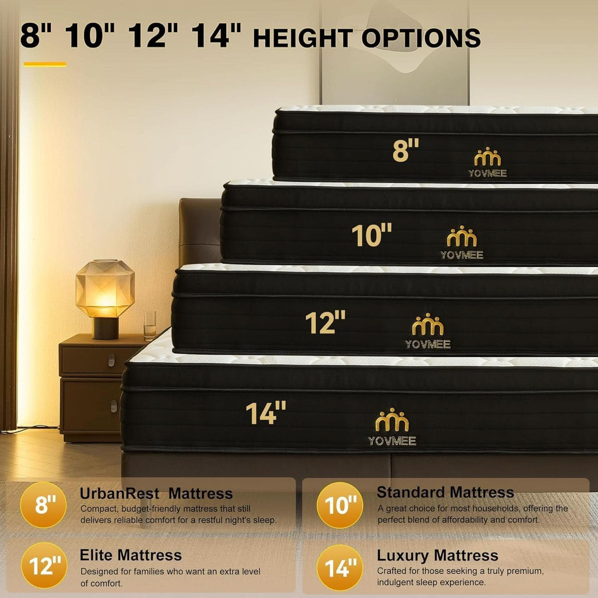 Twin 8 Inch Hybrid Mattress Pocket Spring Memory Foam