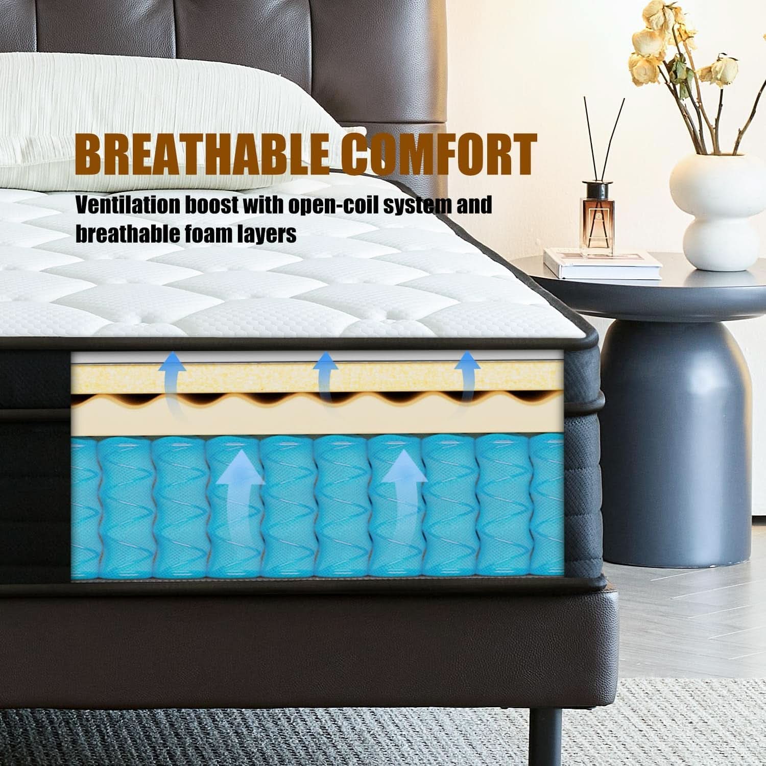 Twin 8 Inch Hybrid Mattress Pocket Spring Memory Foam