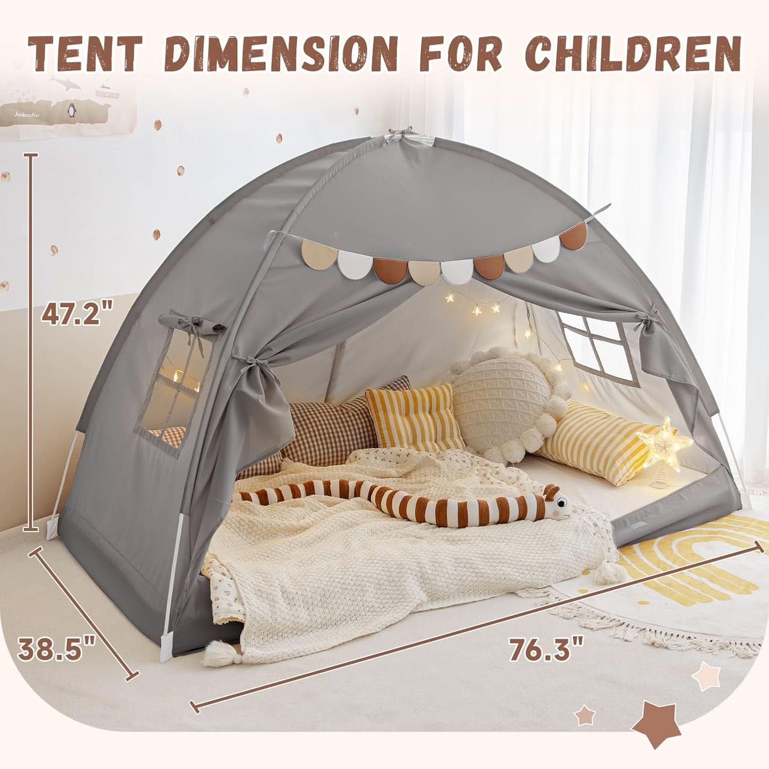 Twin Bed Tent Canopy Blackout Privacy PlayhouseKit
