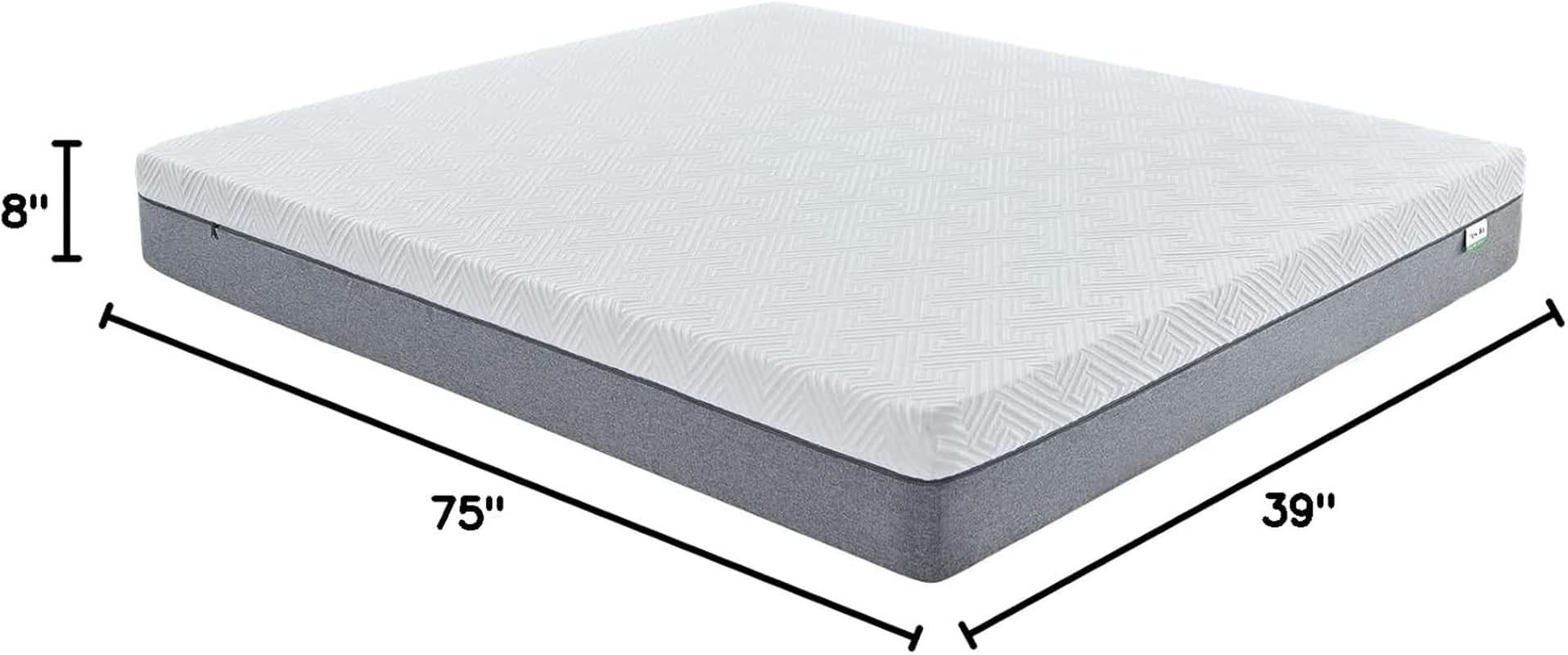 Twin Gel Memory Foam Mattress For Plush Sleep Comfort