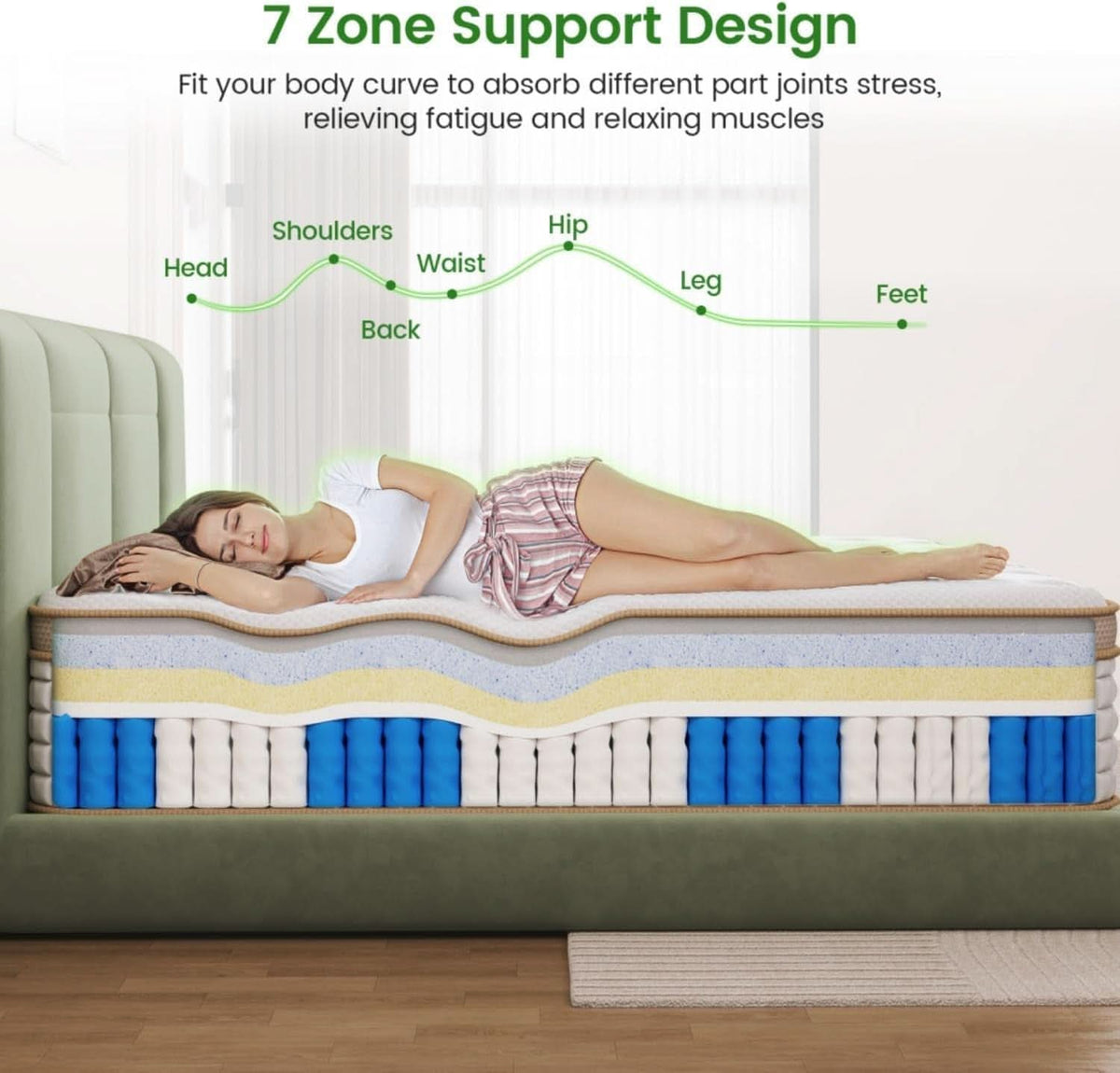 Twin Hybrid Mattress 12 Inch GelMemory Foam Comfort