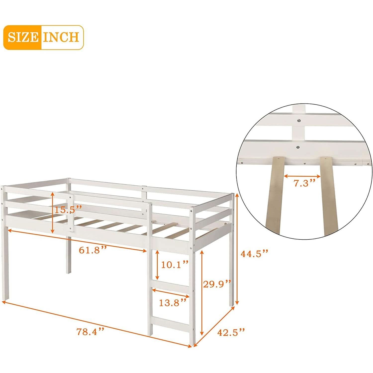 Twin Loft Bed With Rolling Desk And Storage For Small Rooms