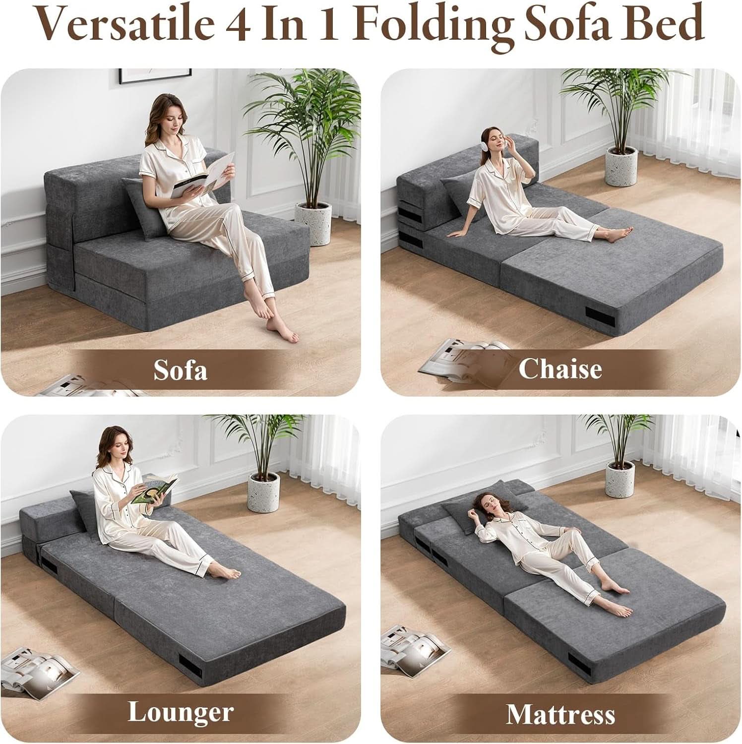 Twin Memory Foam Convertible Sofa Bed PremiumEdition