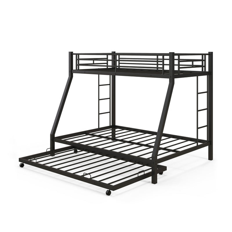 Twin Over Full Bunk Bed Frame With Trundle For Guests