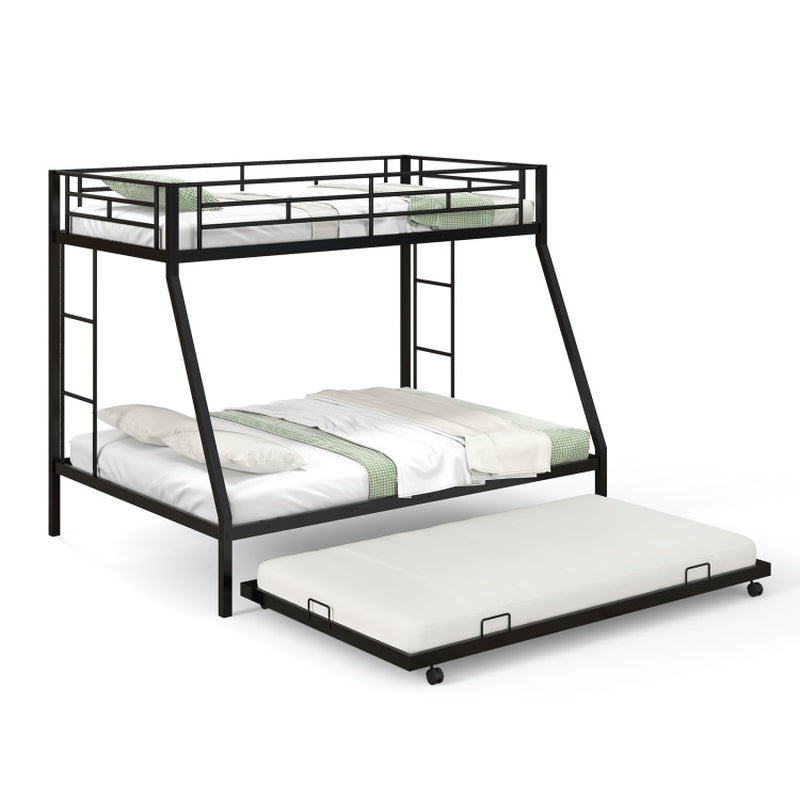 Twin Over Full Bunk Bed Frame With Trundle For Guests