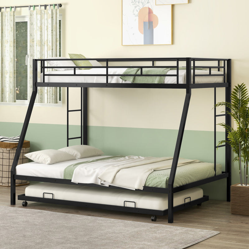 Twin Over Full Bunk Bed Frame With Trundle For Guests