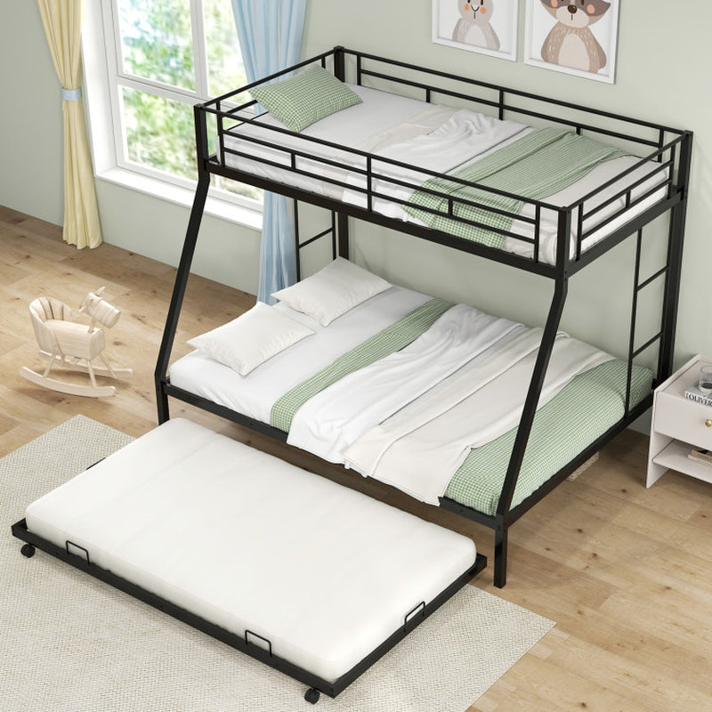 Twin Over Full Bunk Bed Frame With Trundle For Guests