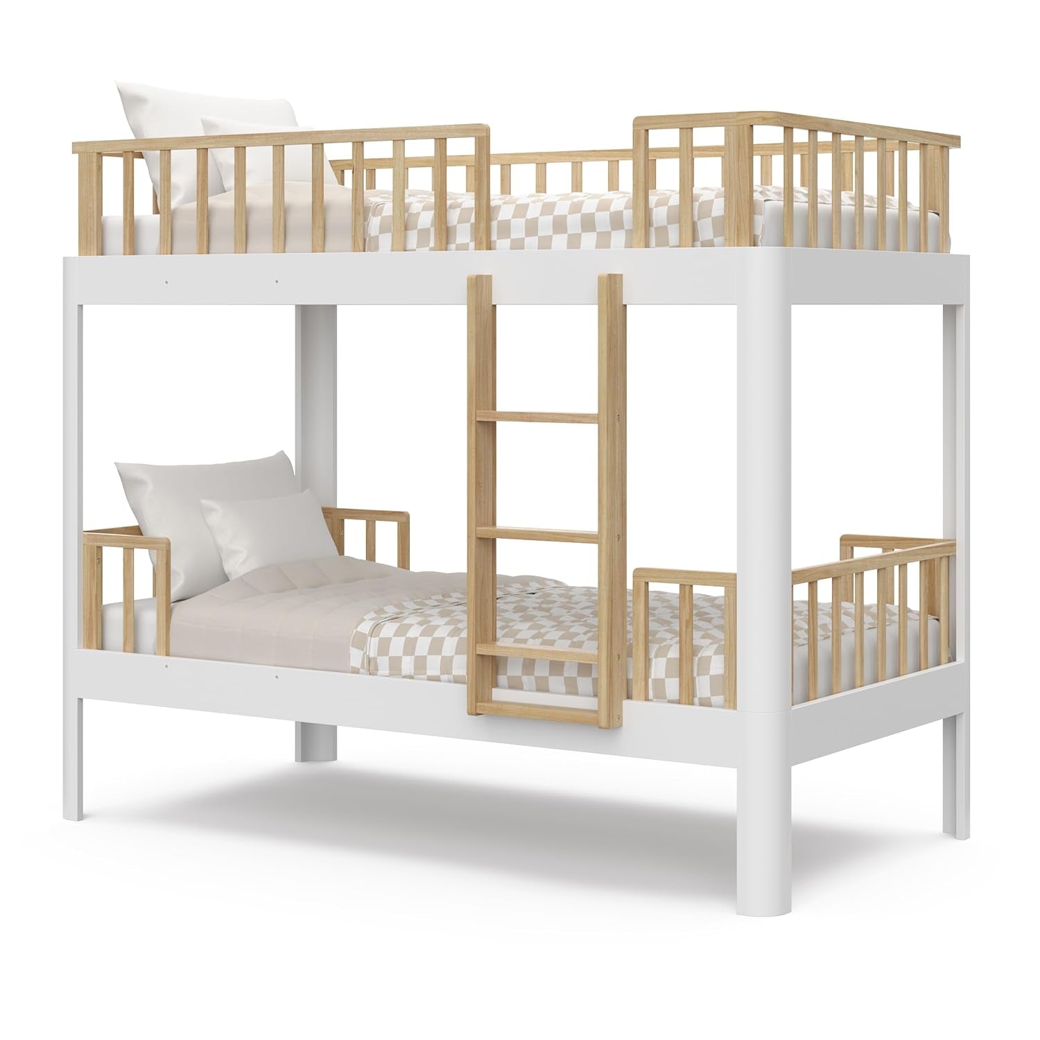 Twin-Over-Twin 5-In-1 Convertible Bunk Bed White Finish