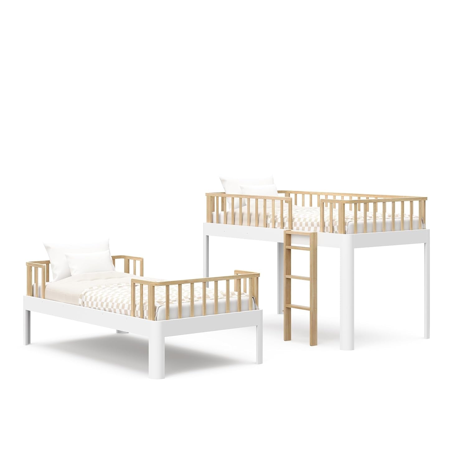 Twin-Over-Twin 5-In-1 Convertible Bunk Bed White Finish