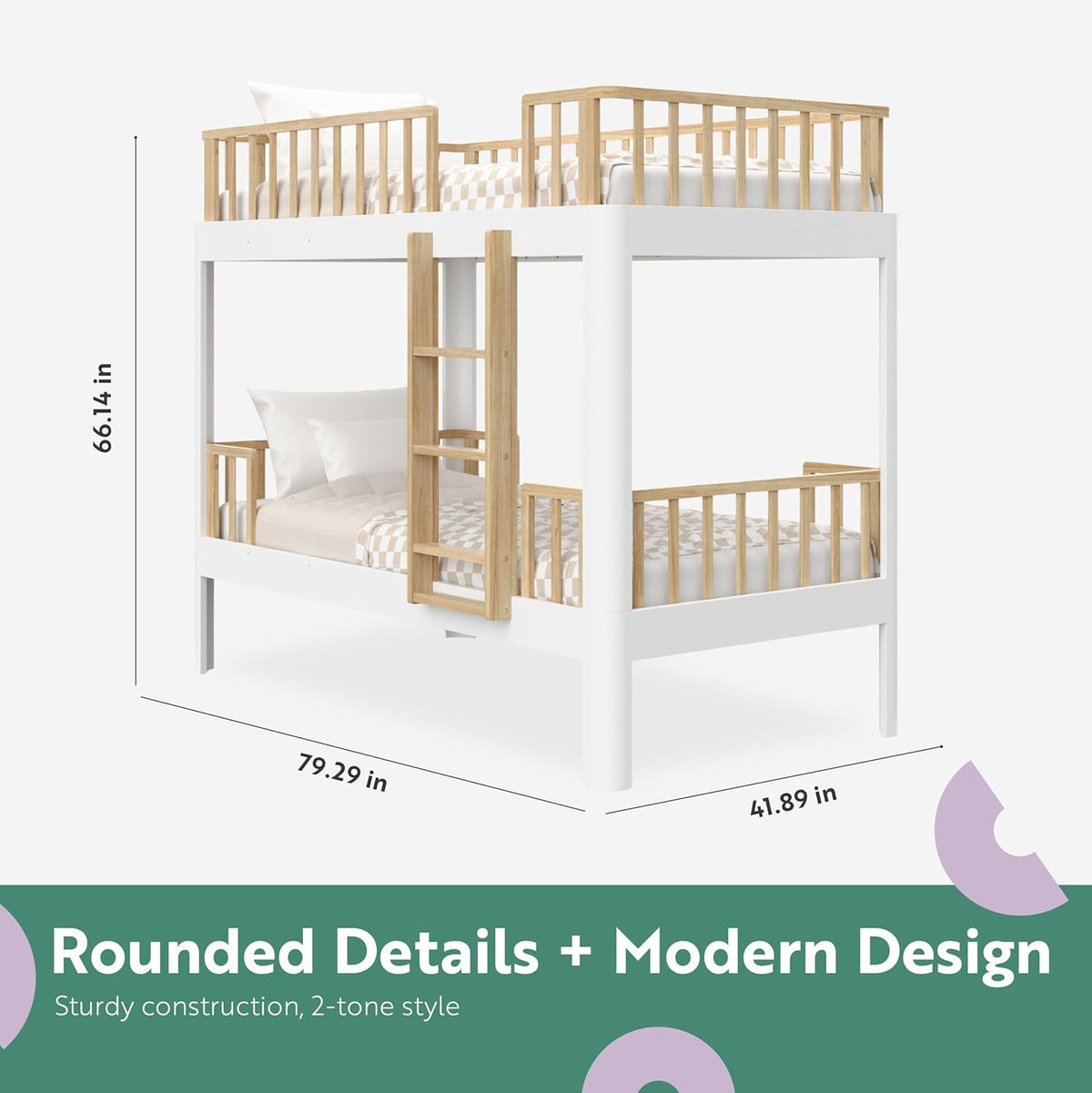 Twin-Over-Twin 5-In-1 Convertible Bunk Bed White Finish