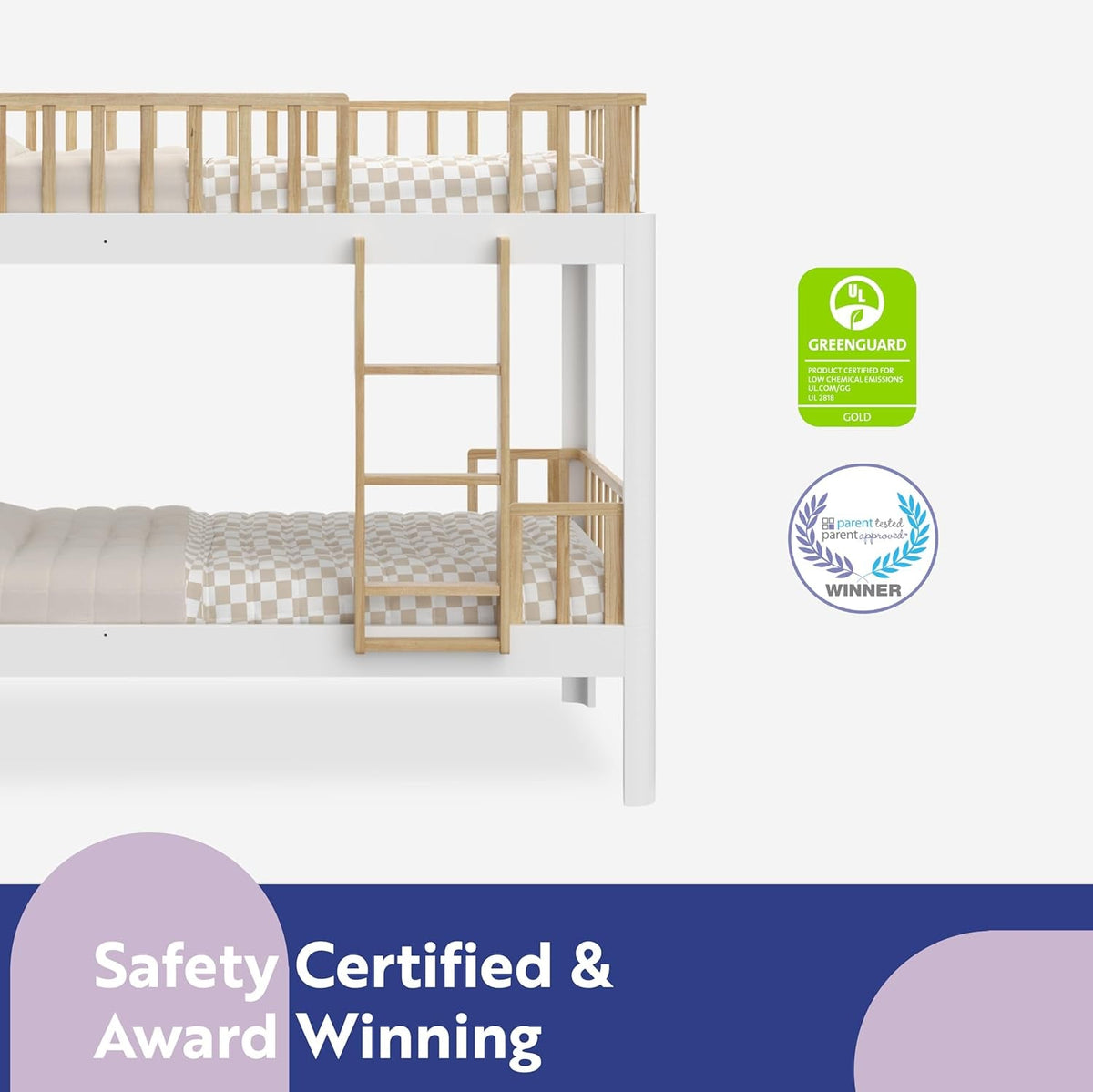 Twin-Over-Twin 5-In-1 Convertible Bunk Bed White Finish