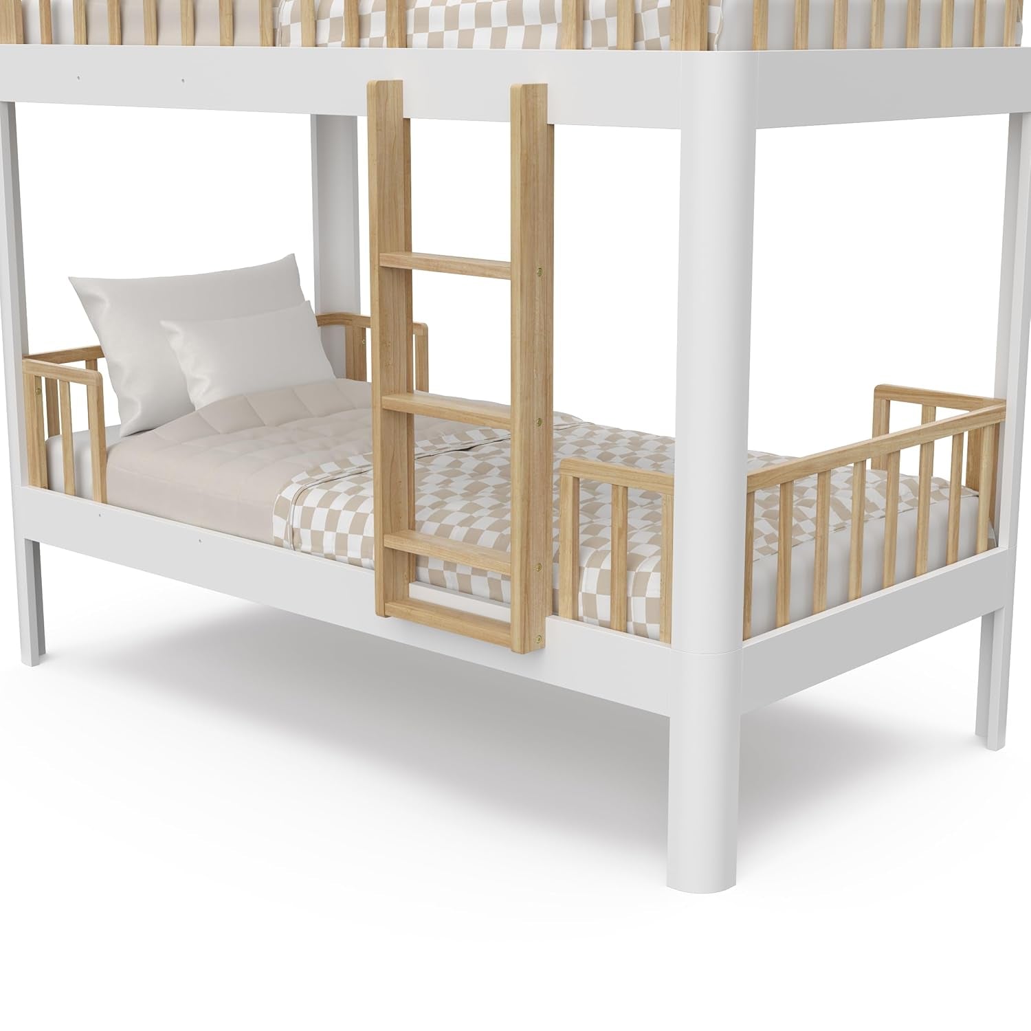 Twin-Over-Twin 5-In-1 Convertible Bunk Bed White Finish