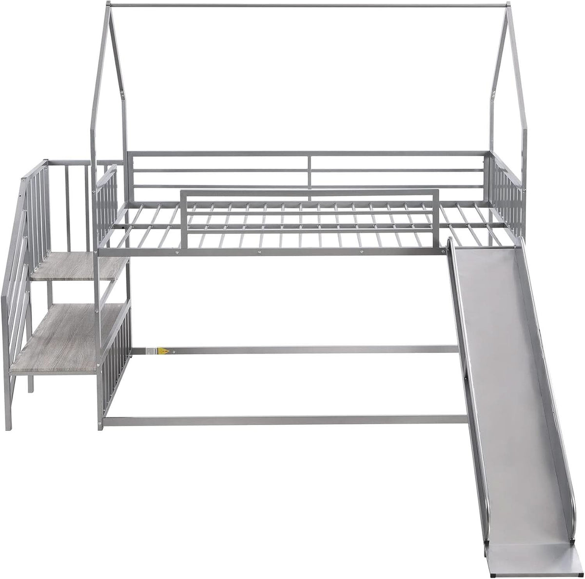 Twin Over Twin Bunk Bed With Slide And Storage Stairs