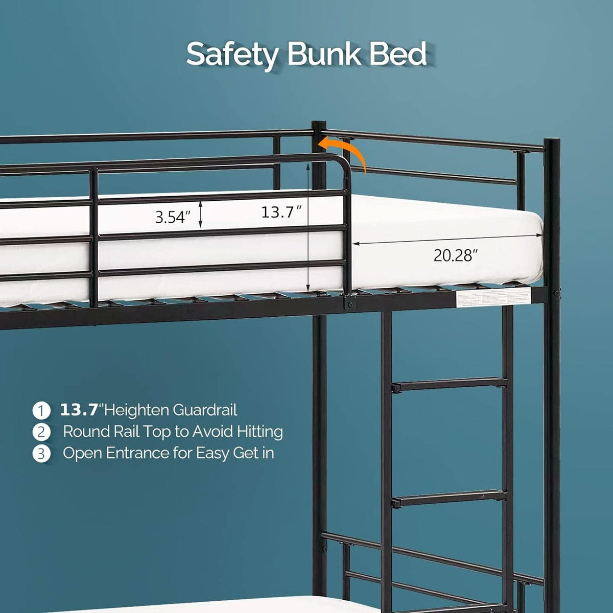 Twin Over Twin Bunk Bed With Stairs Black Metal Frame