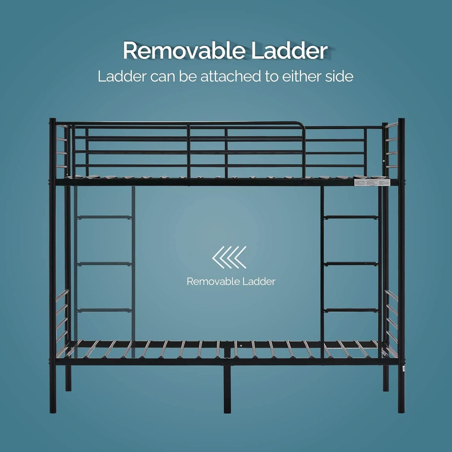 Twin Over Twin Bunk Bed With Stairs Black Metal Frame