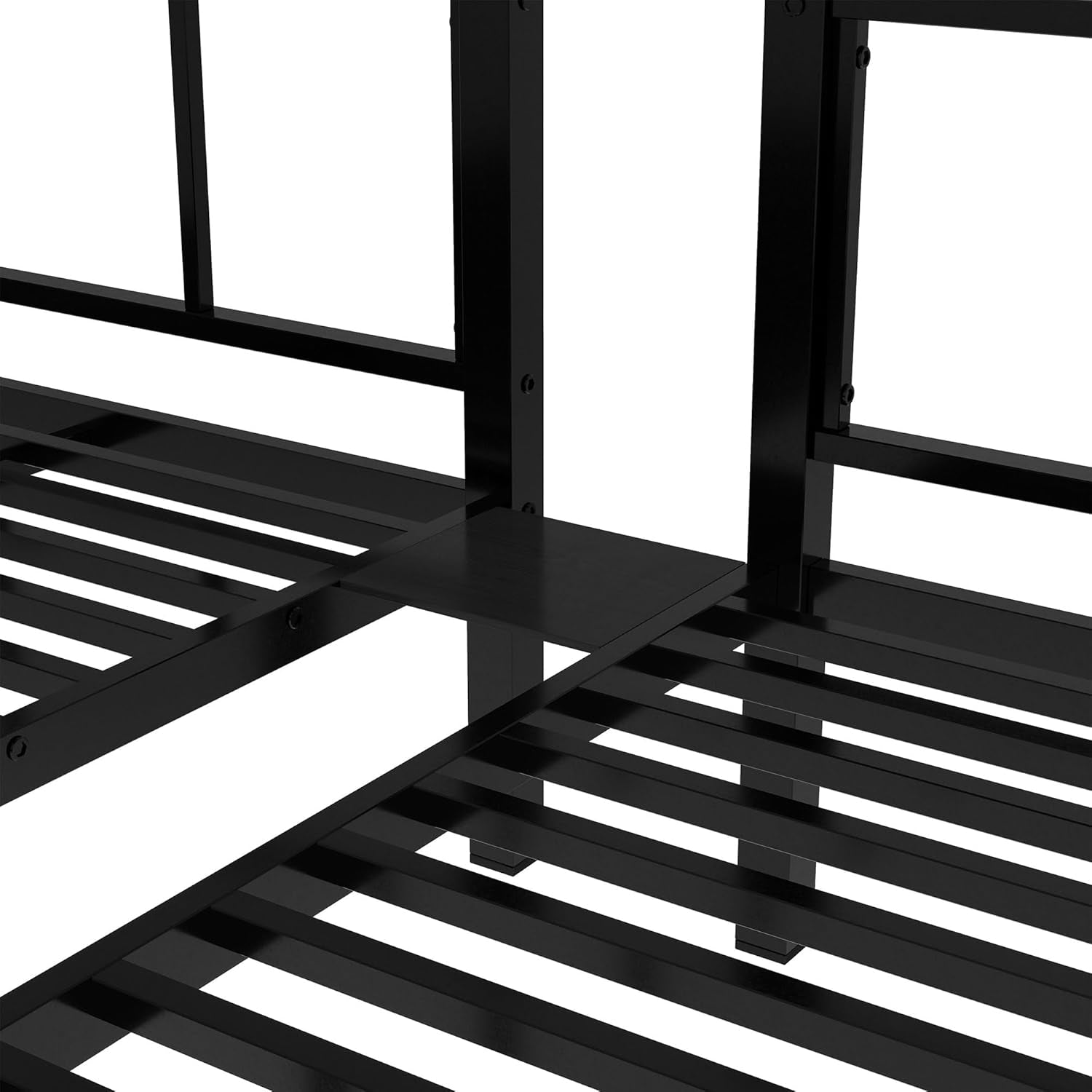 Twin Over Twin Over Twin Bunk Bed For 3 Kids Black