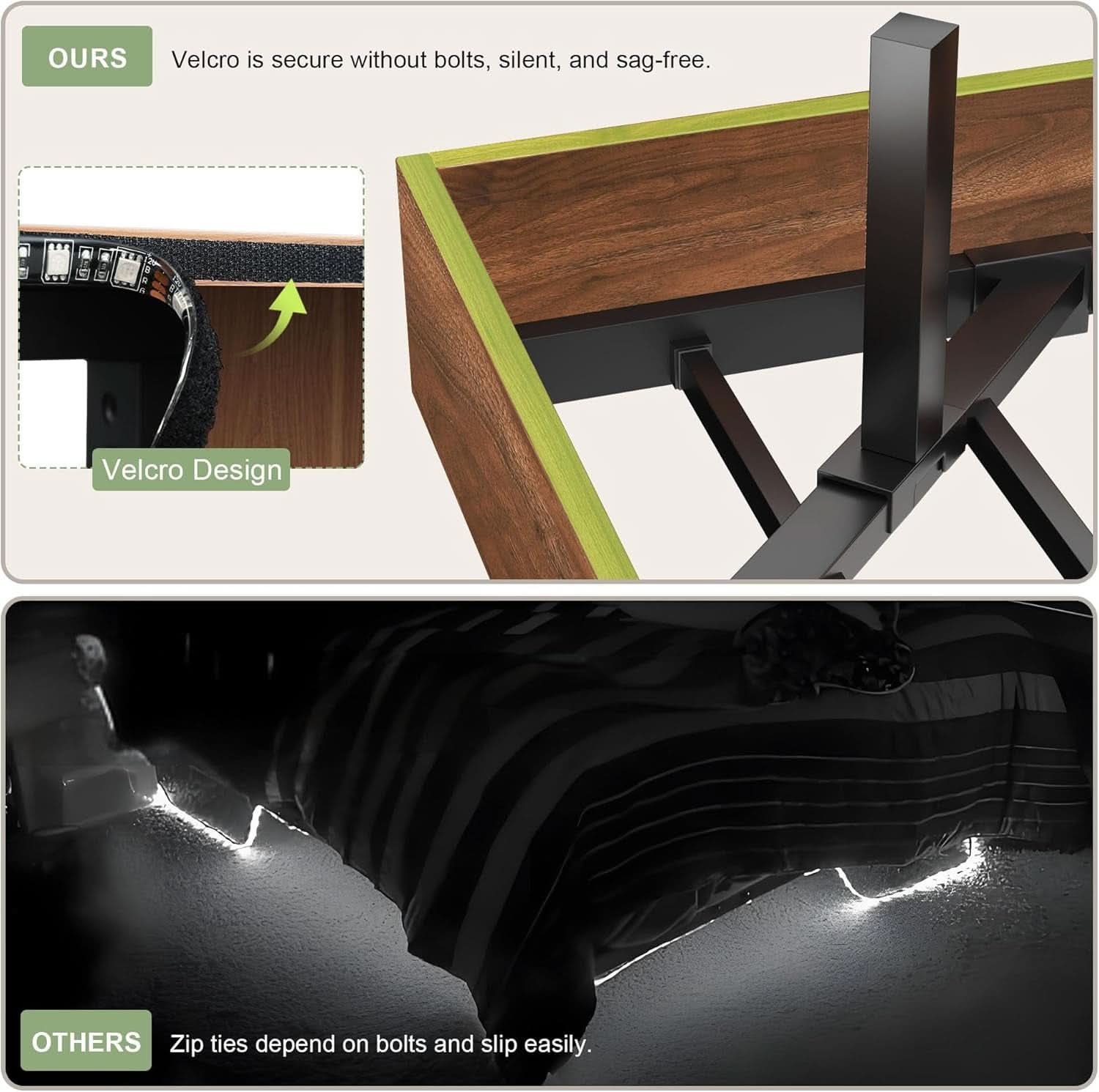 Twin Size Floating Bed Frame With RGB LED Lighting