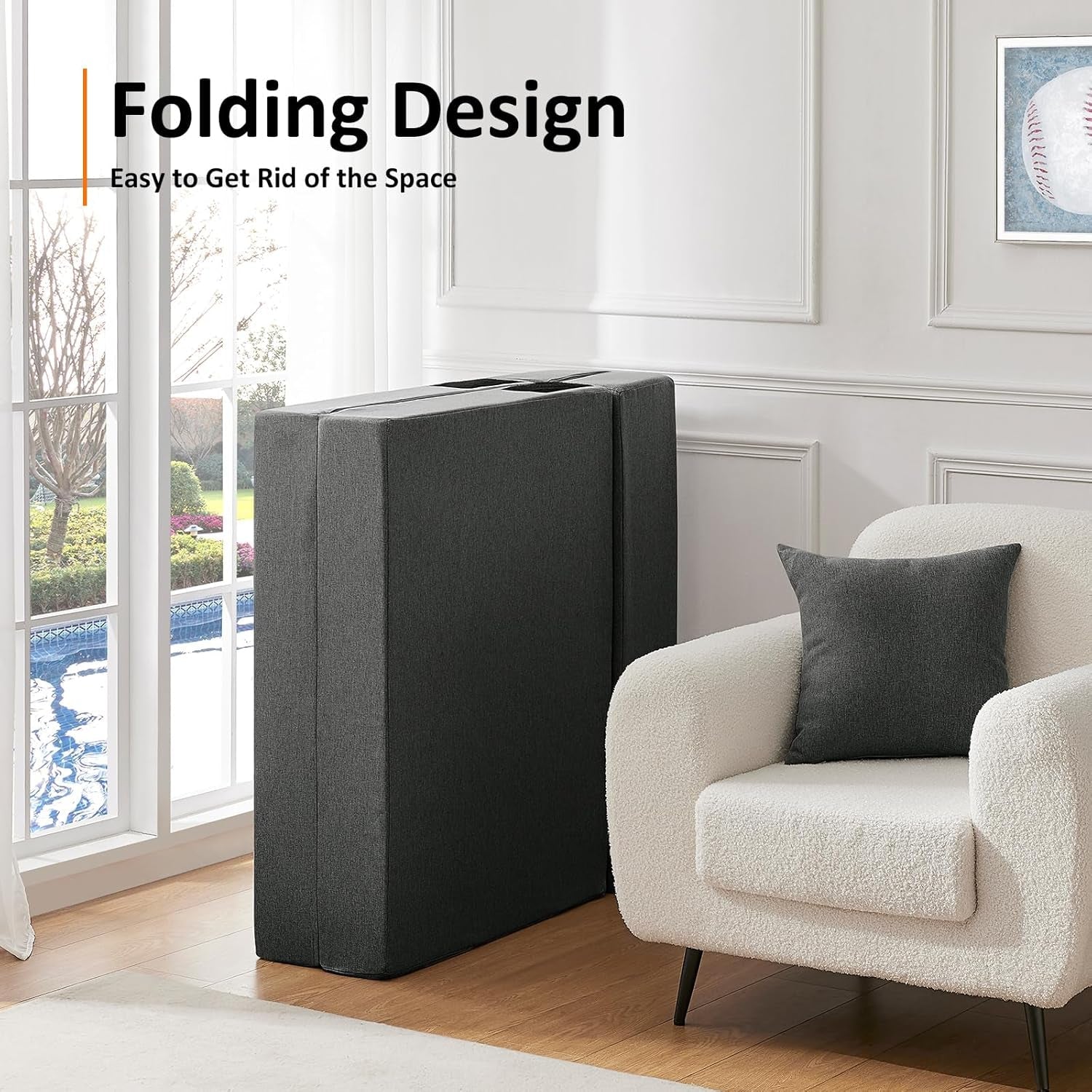 Twin Size Folding Sofa Bed with Memory Foam Comfort