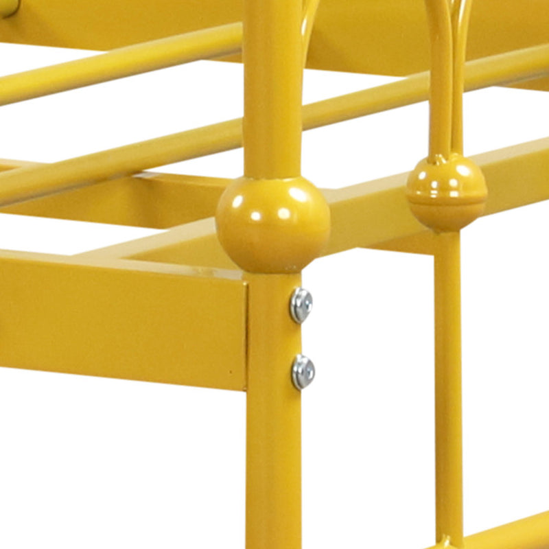 Twin Size Golden Daybed With Trundle And Lockable Wheels