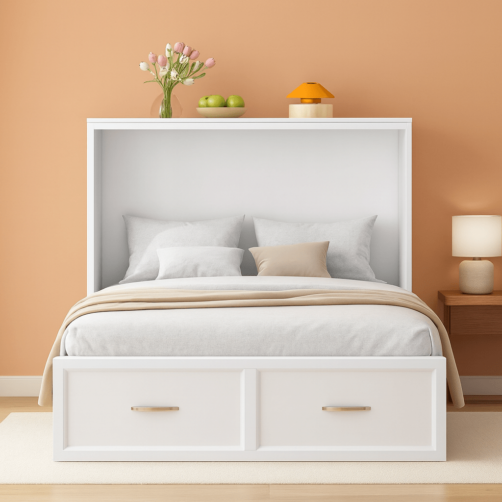 Twin Size Murphy Bed Cabinet With Built In Charging Station