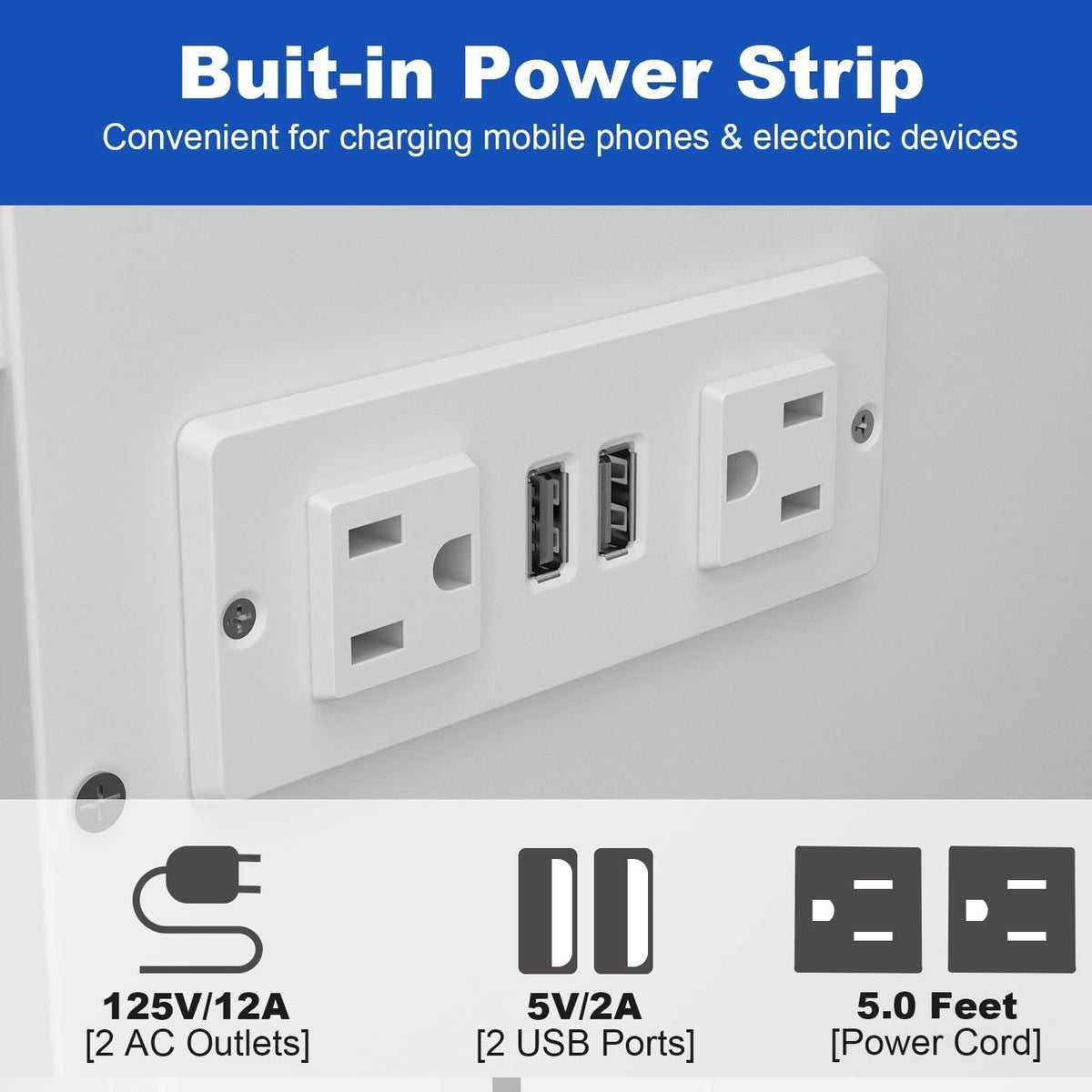 Twin Size Murphy Bed Cabinet With Built In Charging Station