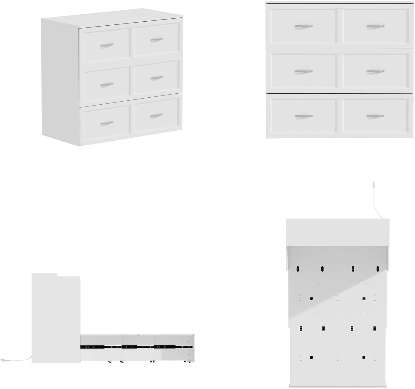 Twin Size Murphy Bed Cabinet With Built In Charging Station