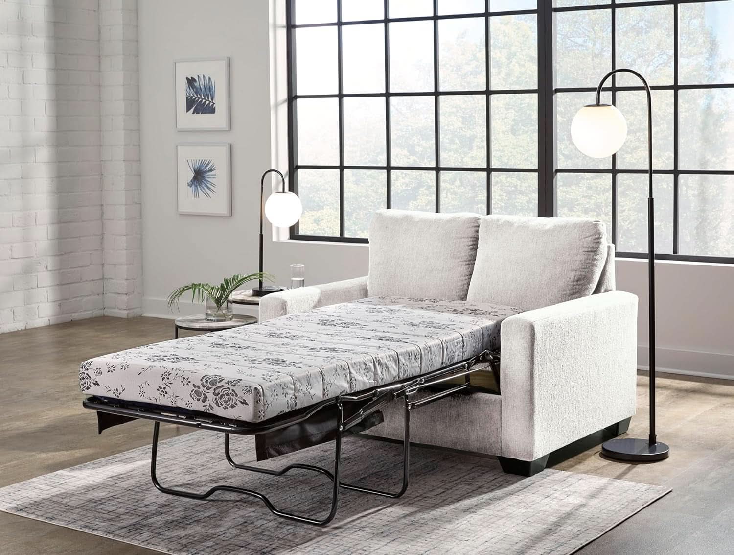 Twin White Premium Ultra Vision Memory Foam Sofa Sleeper