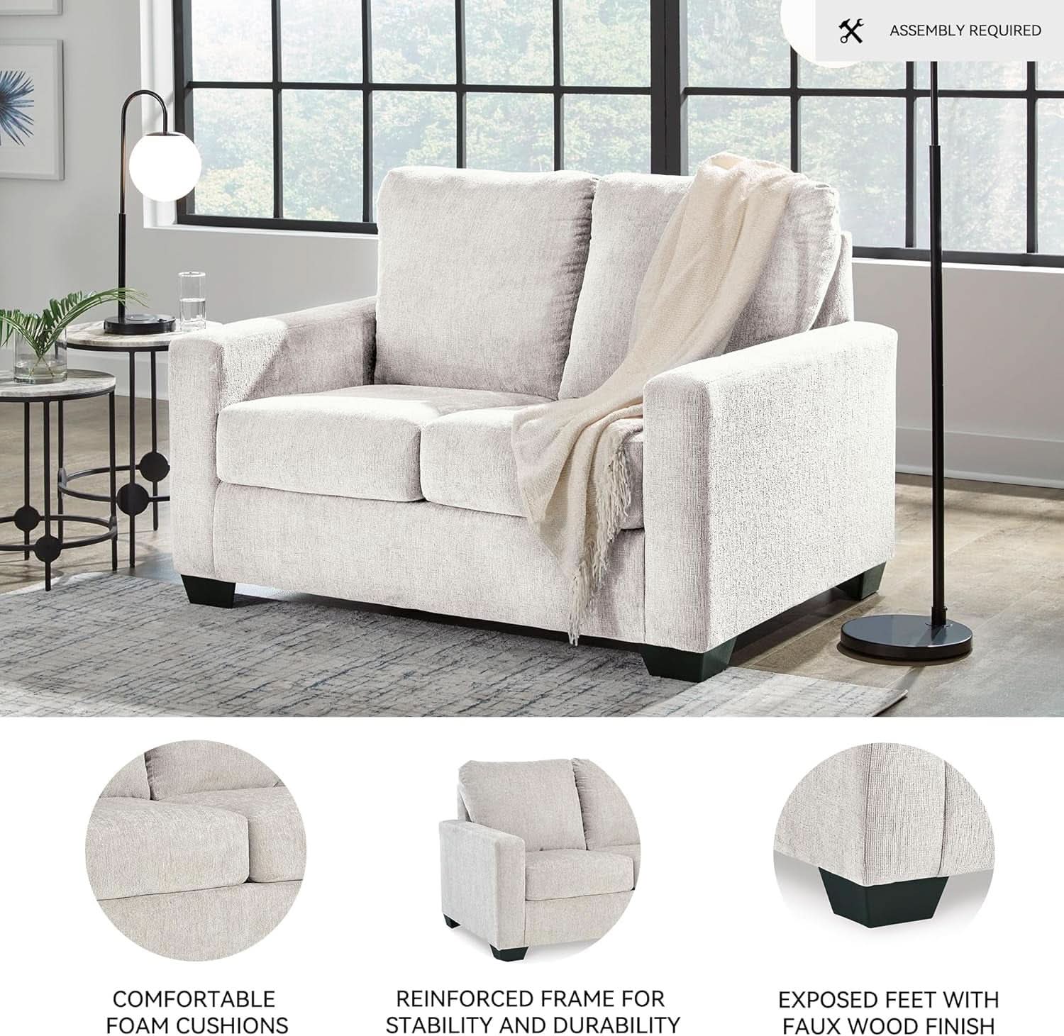 Twin White Premium Ultra Vision Memory Foam Sofa Sleeper