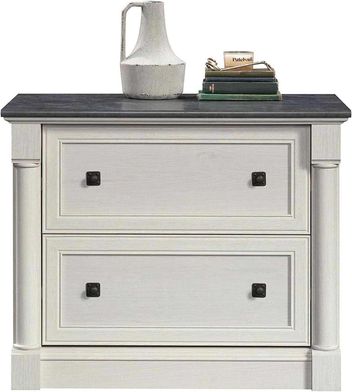 Two Drawer File Cabinet In Glacier Oak With Interlocking Drawers