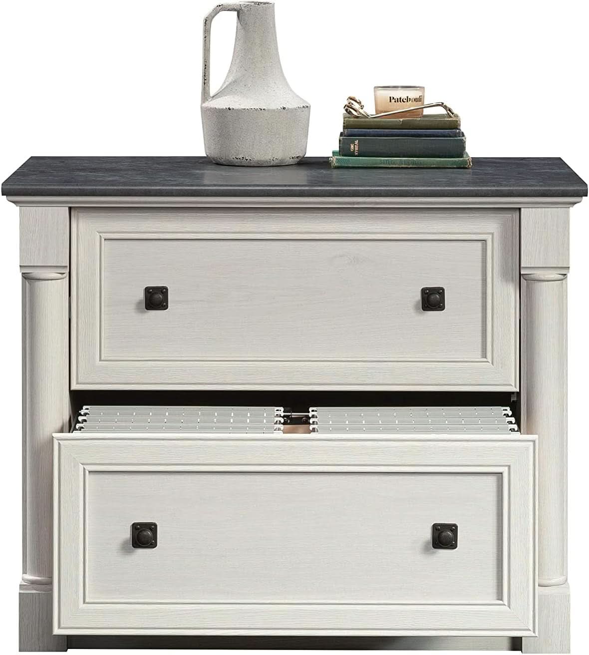 Two Drawer File Cabinet In Glacier Oak With Interlocking Drawers