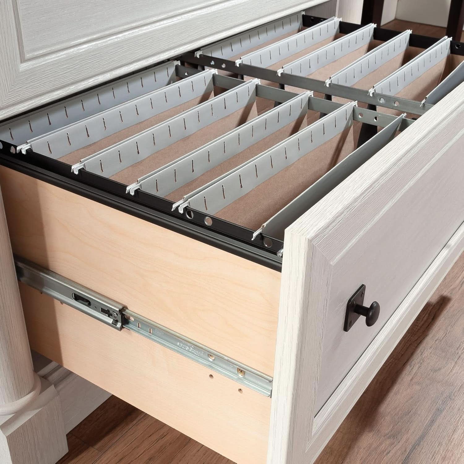 Two Drawer File Cabinet In Glacier Oak With Interlocking Drawers