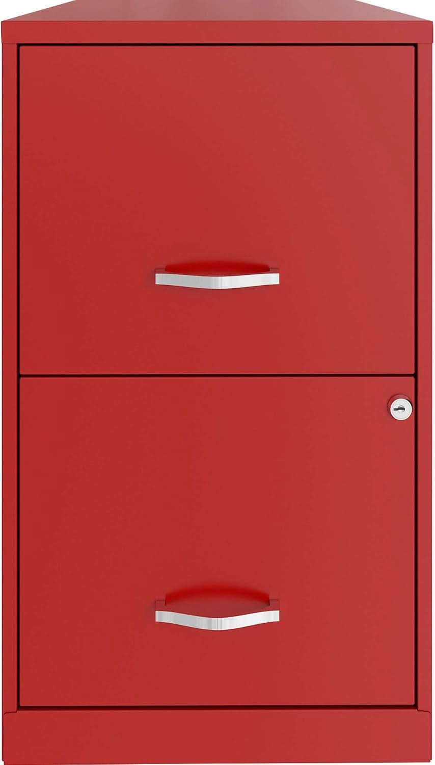 Two Drawer File Cabinet Red Steel With Smooth Glide Drawers 14 Point 2 Inch By 18 Inch By 24 Point 5 Inch