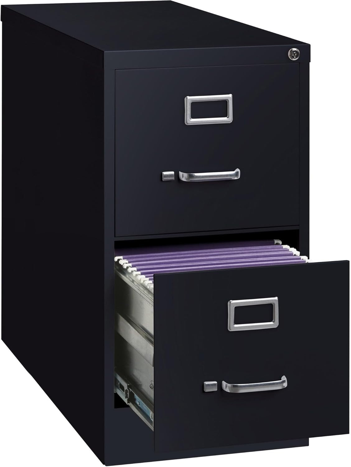 Two-Drawer Locking Vertical File Cabinet 15 x 26.5 x 28.375 Inch Heavy-Duty Steel Construction