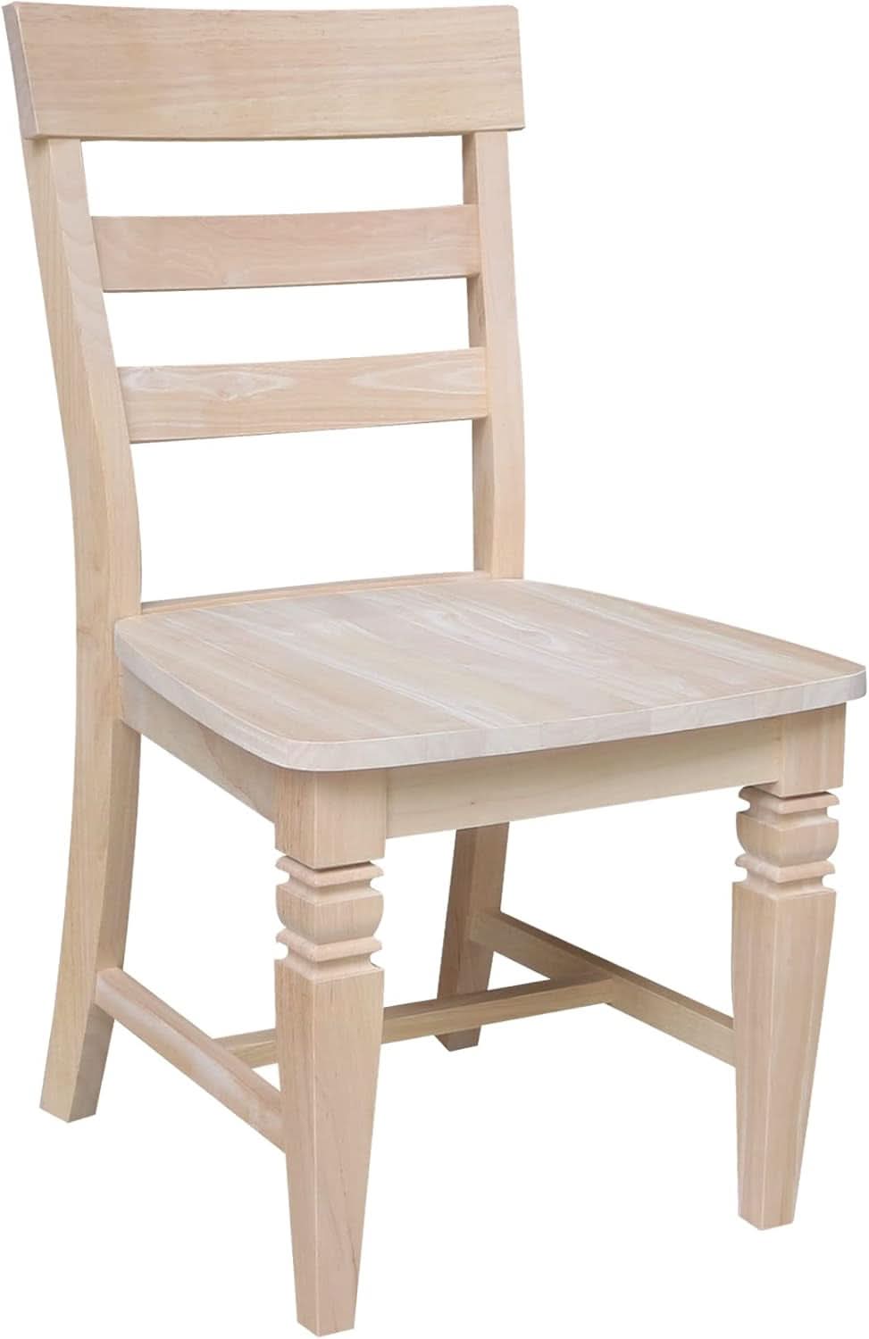 Two Java Dining Chairs Unfinished Parawood 225 Lb Capacity
