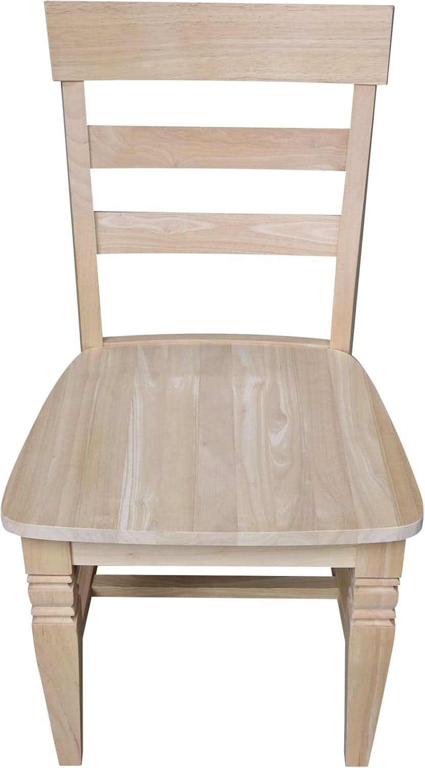 Two Java Dining Chairs Unfinished Parawood 225 Lb Capacity