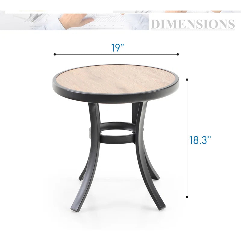 Two Person Outdoor Swivel Chairs With Wood Table Top