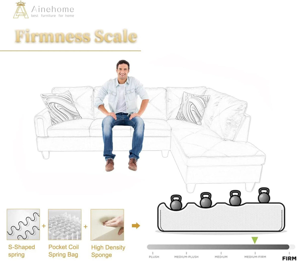 Two Piece L Shape Sectional Sofa Set With Chaise In Taupe Microfiber Right Hand Facing Living Room Furniture
