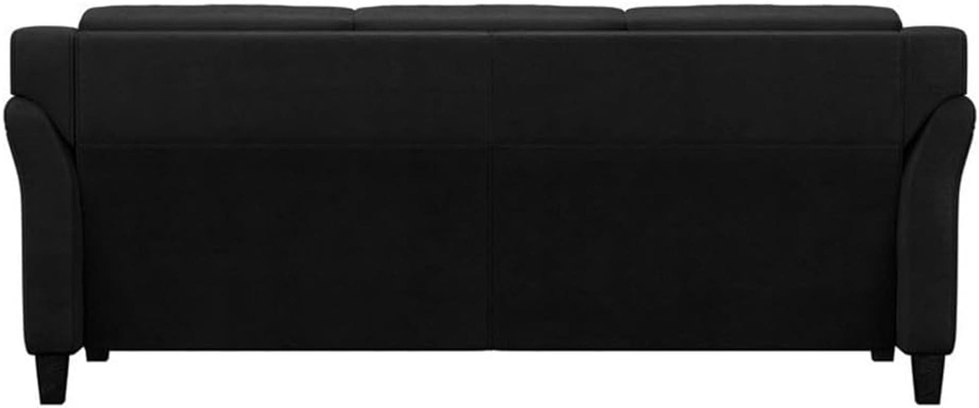 Two Piece Polyester Microfiber Upholstered Sofa Set With 78 Inch Wide Sofa And 56 Inch Wide Loveseat In Black