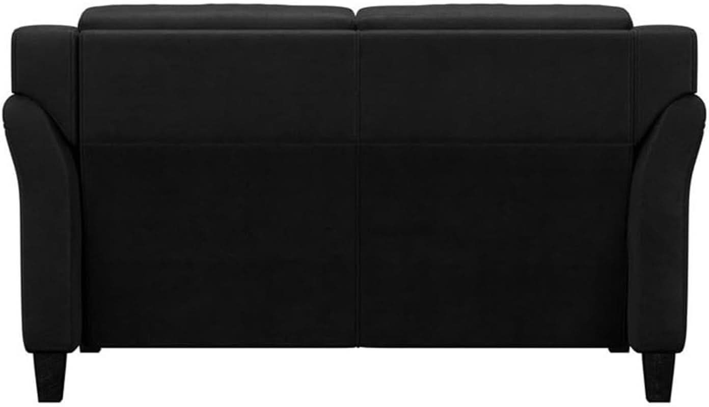 Two Piece Polyester Microfiber Upholstered Sofa Set With 78 Inch Wide Sofa And 56 Inch Wide Loveseat In Black
