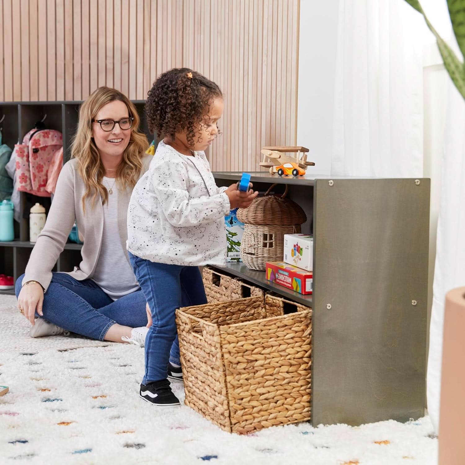 Two Shelf Storage Cabinet 24In Grey Wash Kids Bookshelf