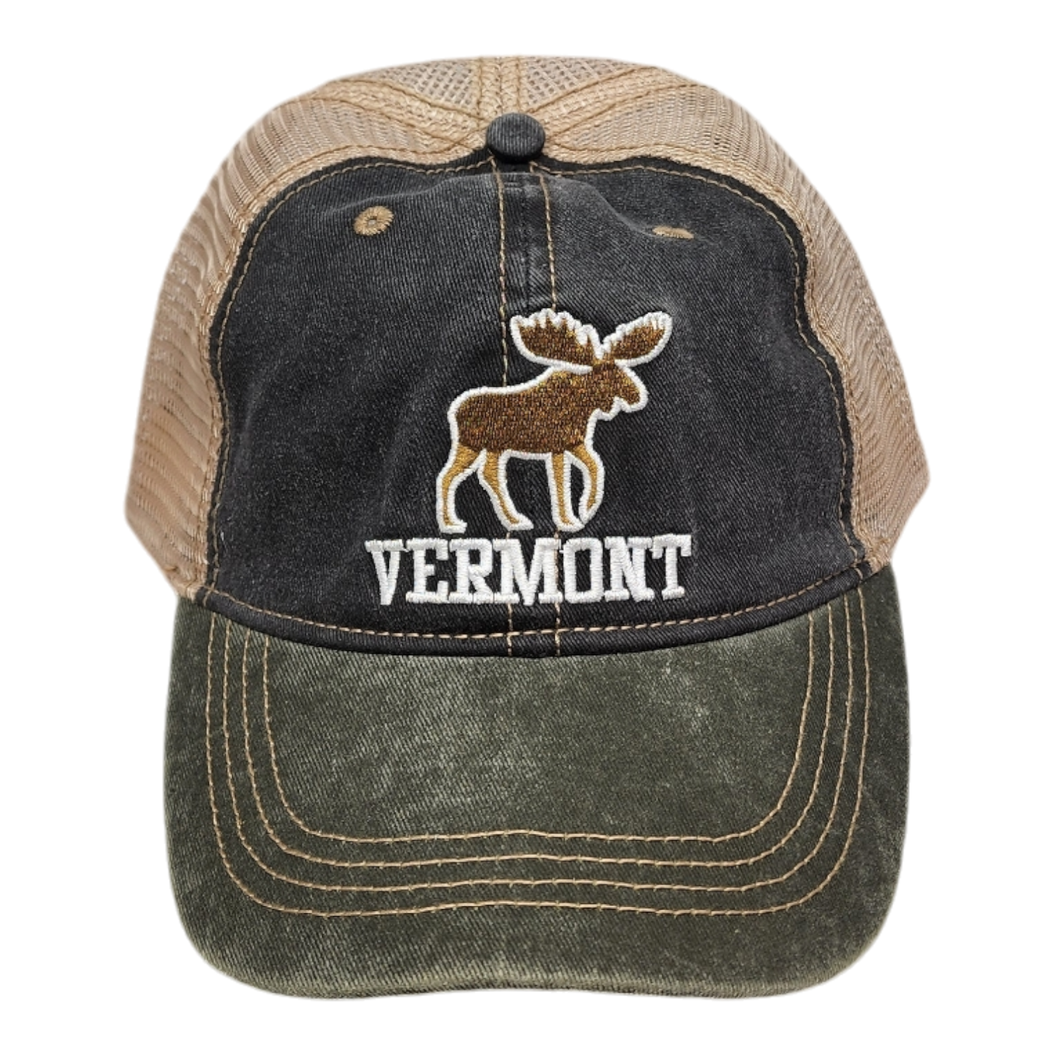 Two Tone Cap Vermont Moose - Green/Blue