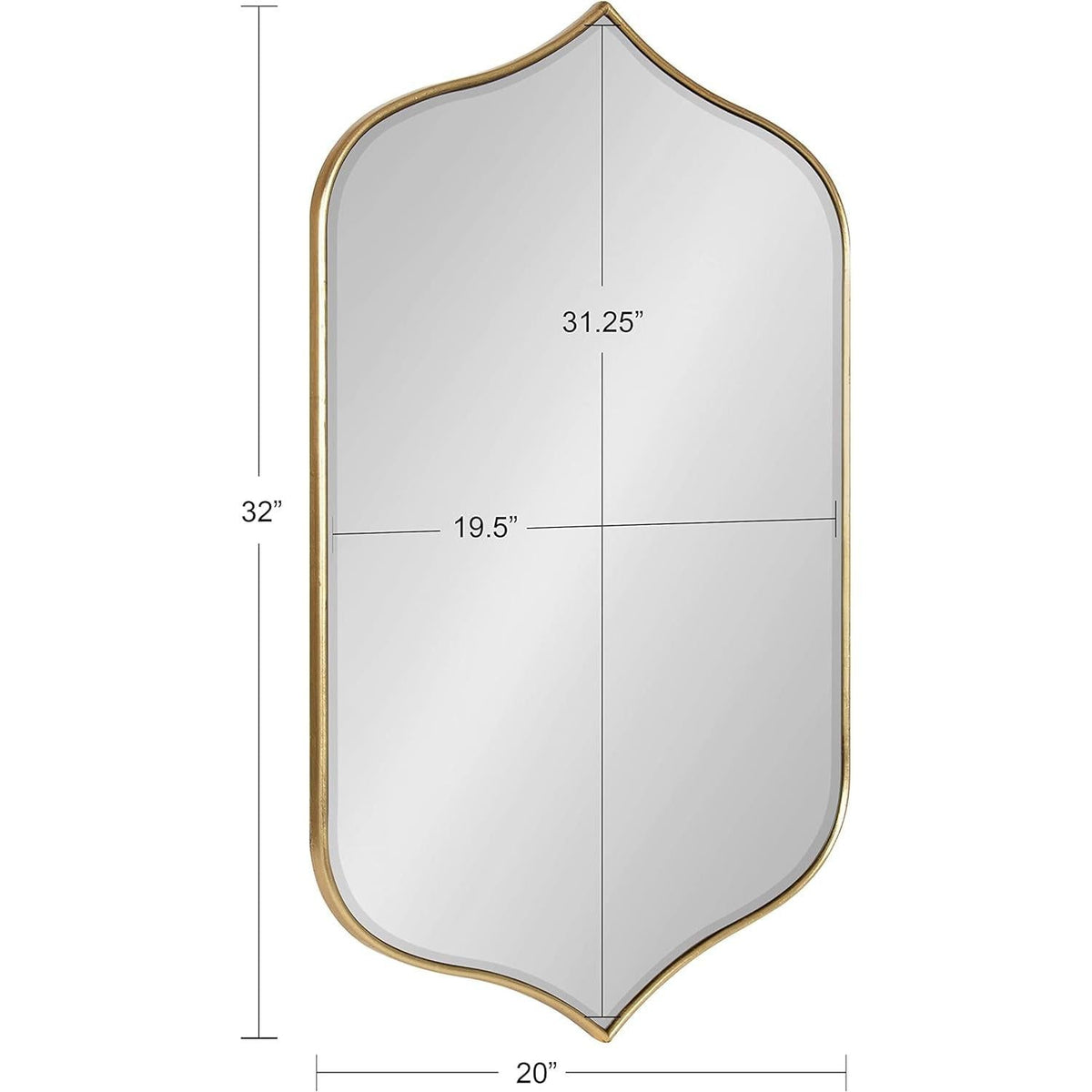 Tyla Wall Mirror 20x32 Inches Gold Finish Contemporary