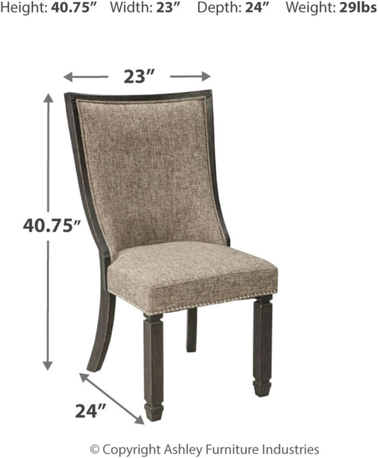 Tyler Creek Urban Farmhouse Upholstered Dining Chair Set Of Two Almost Black
