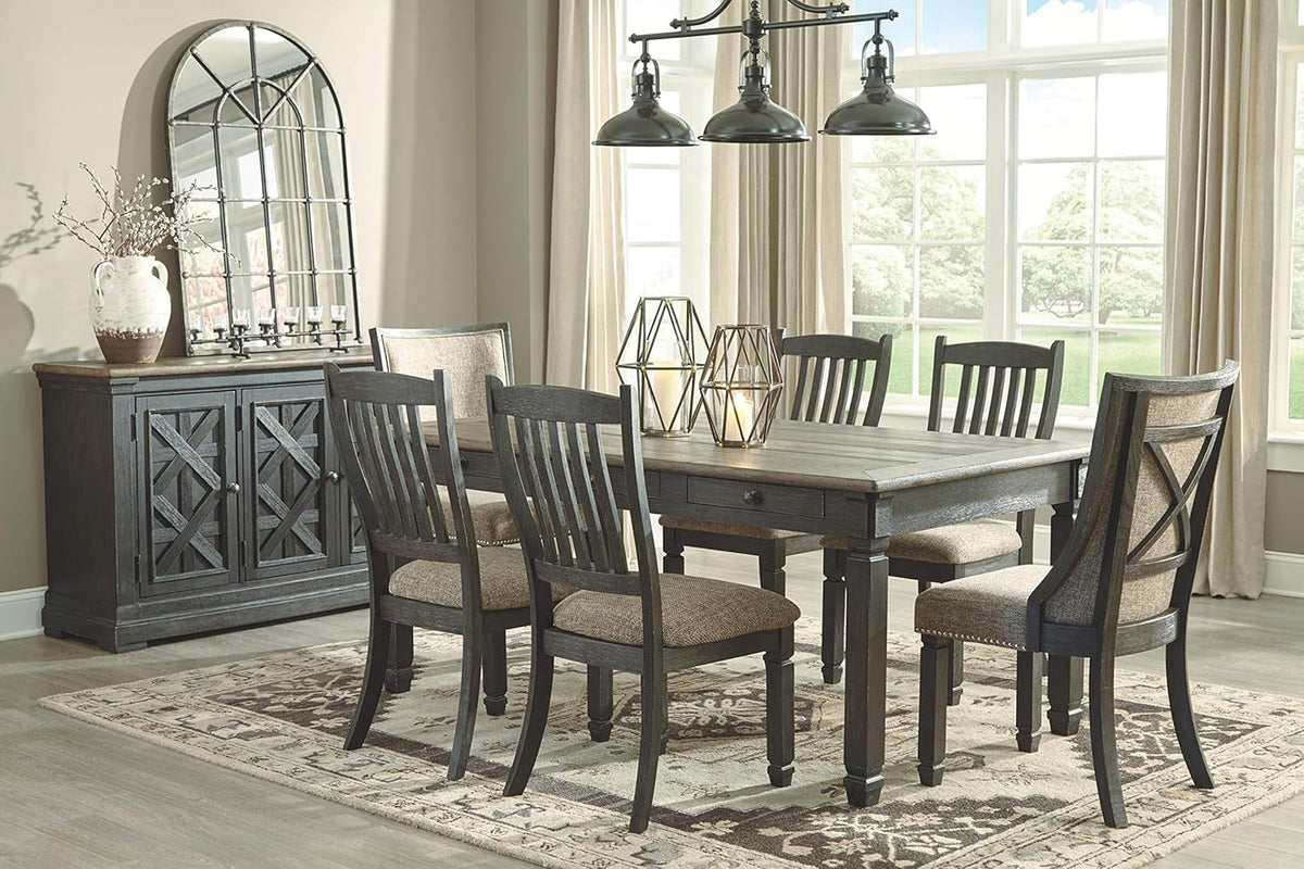 Tyler Creek Urban Farmhouse Upholstered Dining Chair Set Of Two Almost Black
