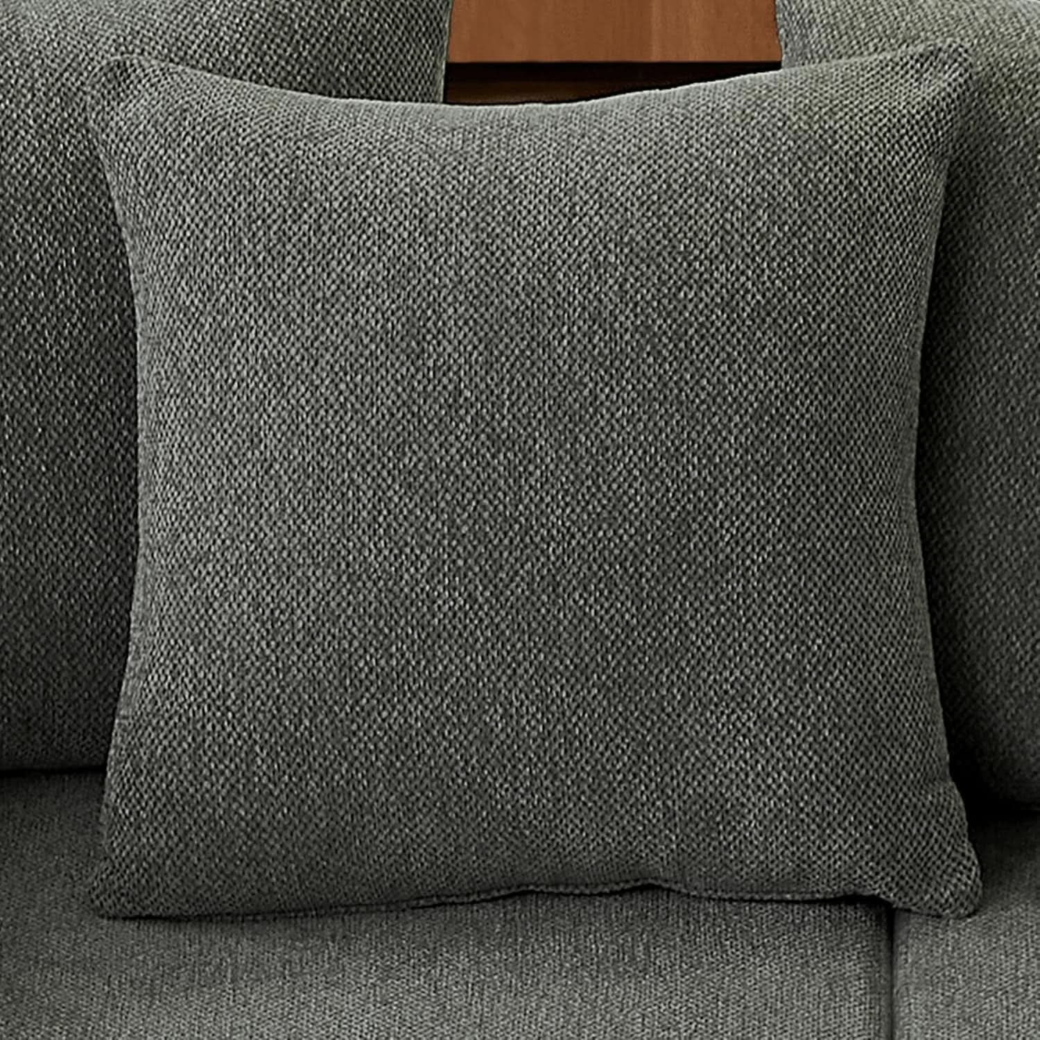 U Shaped Modular Sectional Sofa 6 Seater Grey Chenille